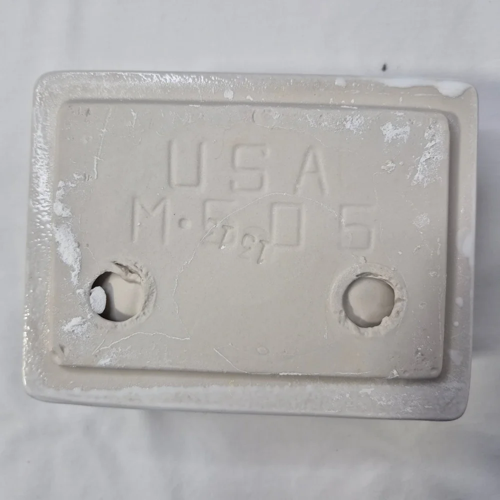 Vintage MCM Ceramic Soap Dish White Recessed Wall Mount Grab Bar USA M-505 Retro